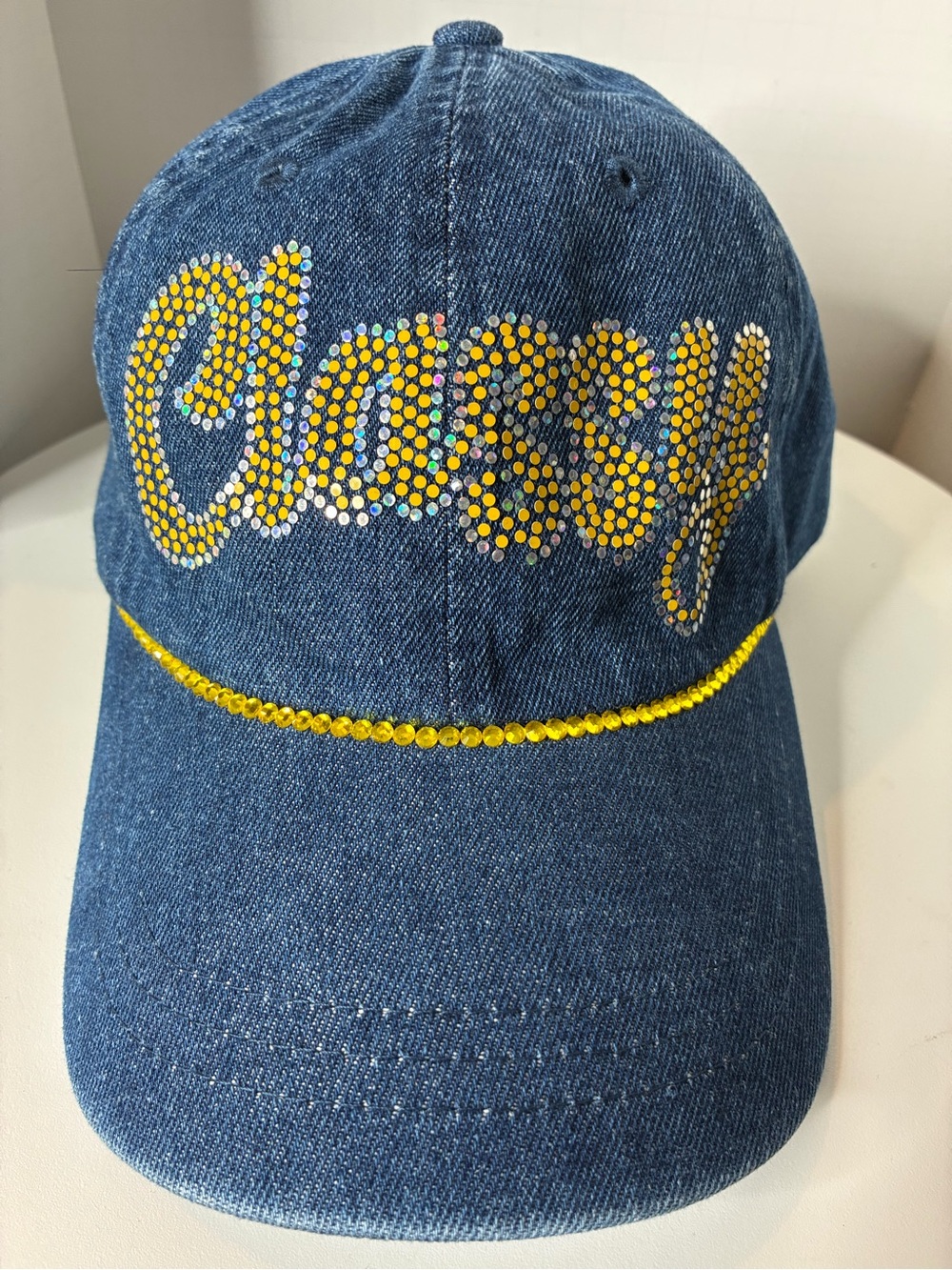 Women custom denim cap